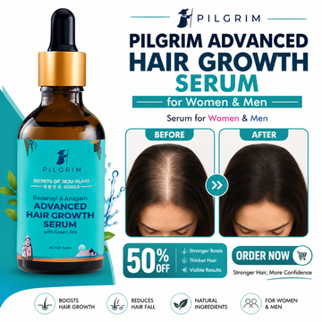 Pilgrim Advanced Hair Growth Serum – Stronger Roots, Thicker Hair, Confident You – Boosts Hair Growth, Reduces Hair Fall, Nourishes Scalp – For Women & Men