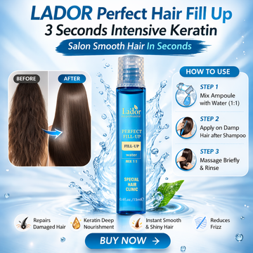 Lador Perfect Hair Fill-Up | Repairs Damaged Hair, Instant Smooth & Shiny | 3-Second Intensive Keratin Ampoule
