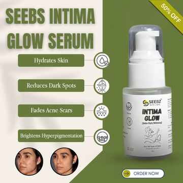 Seebz Intima Glow Serum | Multi-Area Whitening with Vitamin C, Alpha Arbutin & Kojic Acid | Hydrates, Fades Dark Spots & Brightens Hyperpigmentation