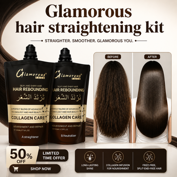 Glamorous Hair Straightening Kit - Rebound, Restore & Radiate – With Collagen Care – Silky, Smooth & Straight Hair – Frizz-Free, Split-End-Free, Long-Lasting Shine