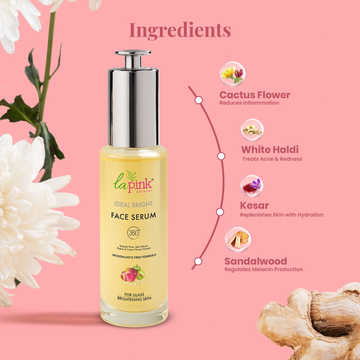 La Pink Ideal Bright White Haldi Face Serum | Glass Skin Brightening Serum for Hyperpigmentation & Hydration